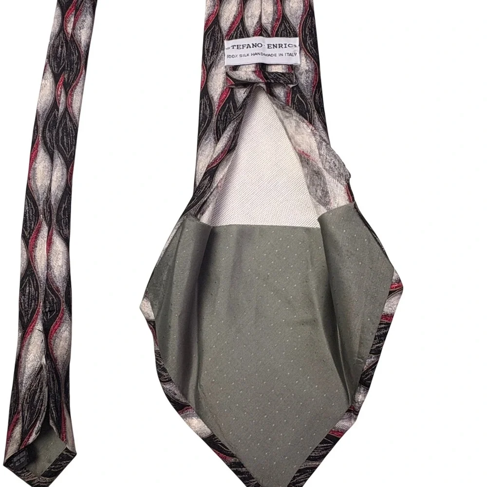 Stefano Enrico 100 Silk Handmade Italian Neck Tie‎ Abstract Pattern